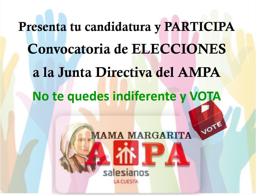 Convocatoria de elecciones a la Junta Directiva del AMPA Mamá Margarita